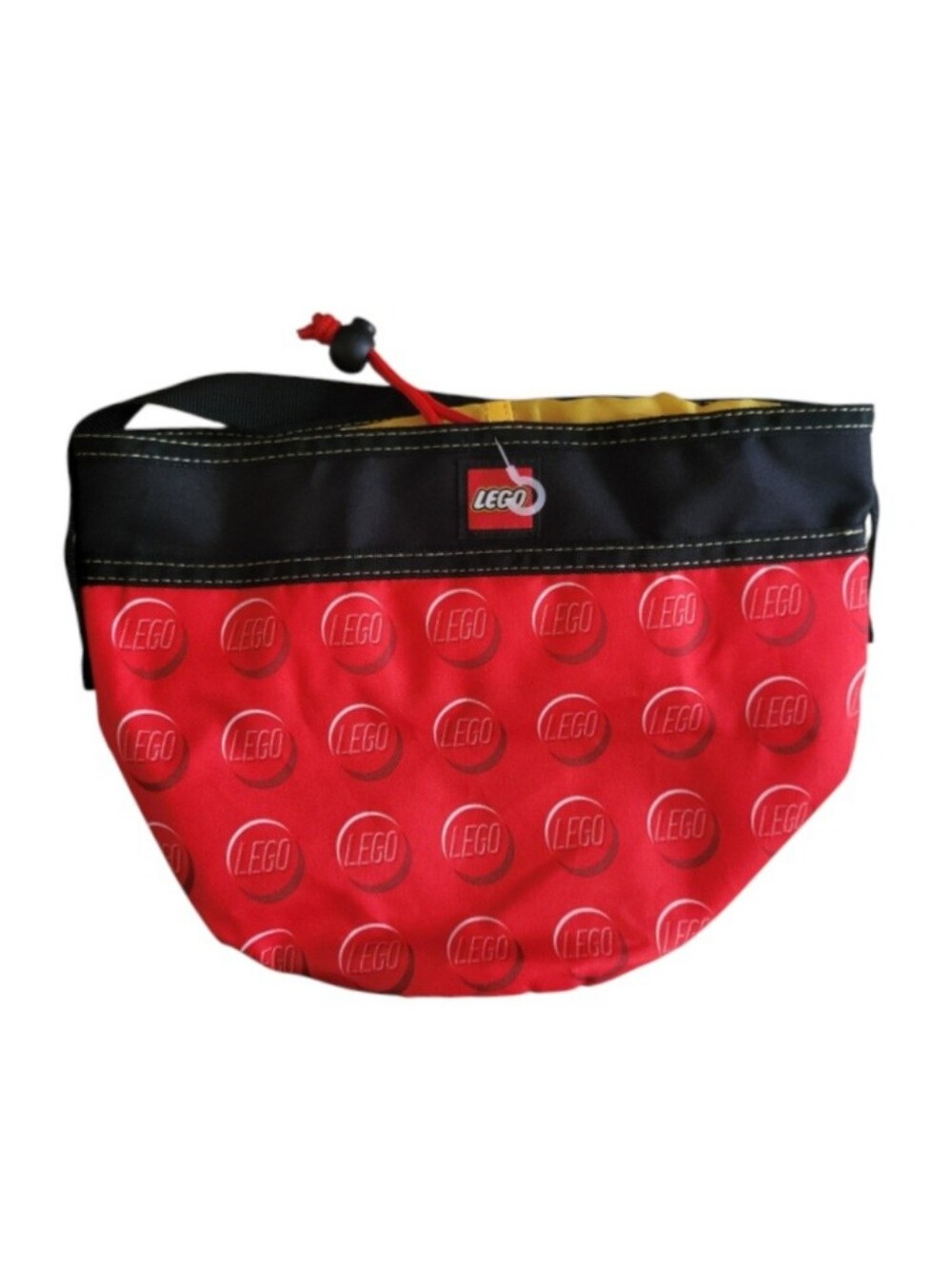 NWOT LEGO Storage Drawstring Bag Cinch Red Bucket